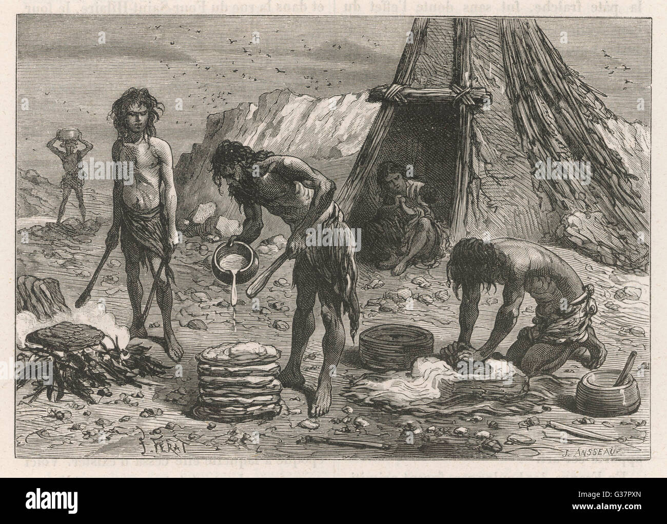 Pan-making primitiva Fecha: antigua Fotografía de stock - Alamy
