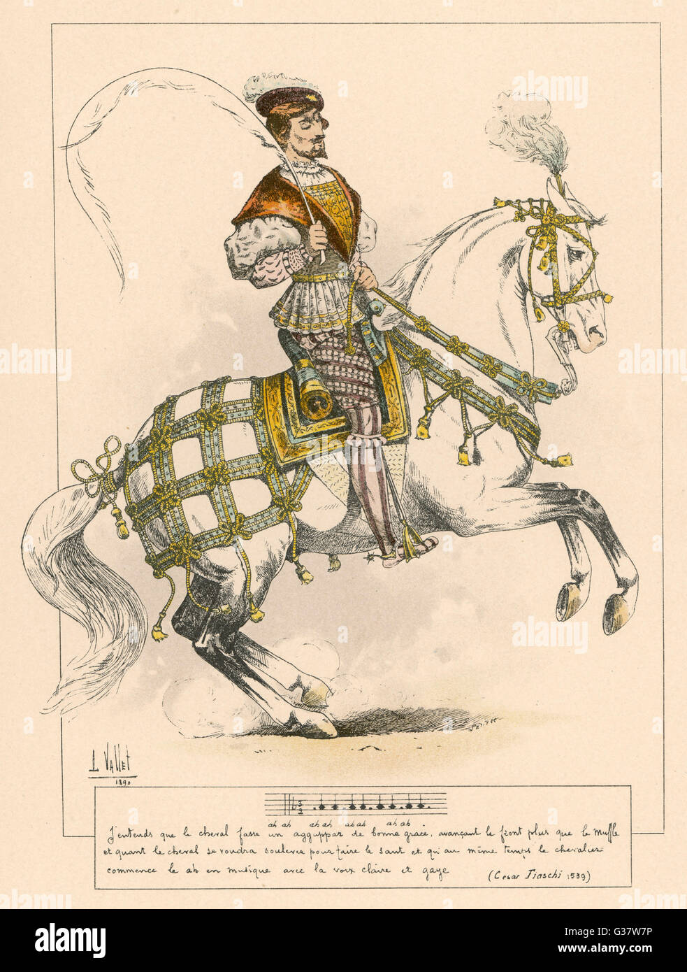César Fiaschi - ecuestre y autor de libros de equitación. Fecha: floreció 1539 Foto de stock