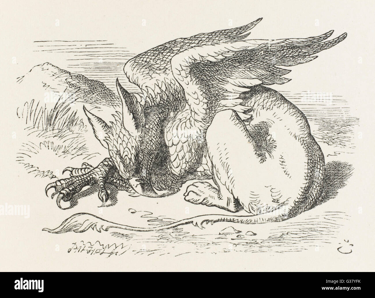 El Griffin dormido. Fecha: Primera publicación: 1865 Foto de stock