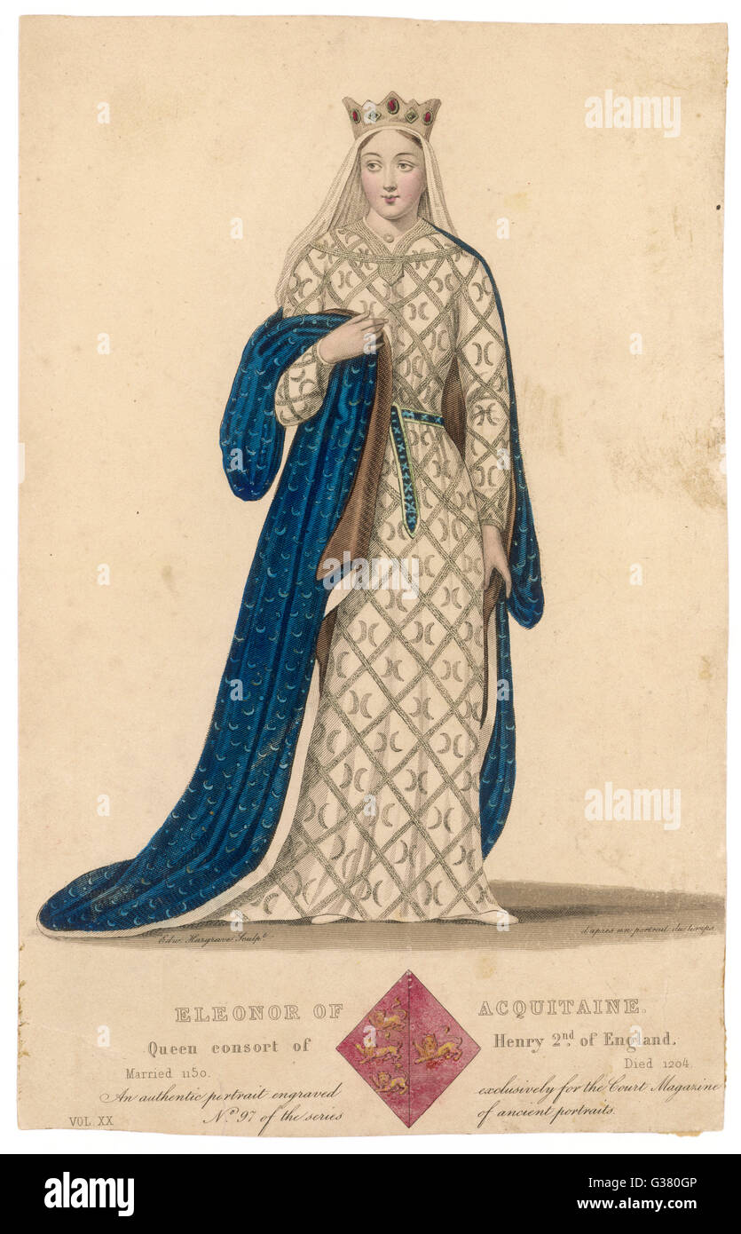 Eleanor Aquitane (1122? - 1204) reina del Rey Enrique II Foto de stock