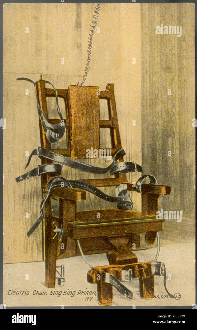 La silla eléctrica en Sing Sing- prisión, estado de Nueva York: Fecha de  principios del siglo XX Fotografía de stock - Alamy