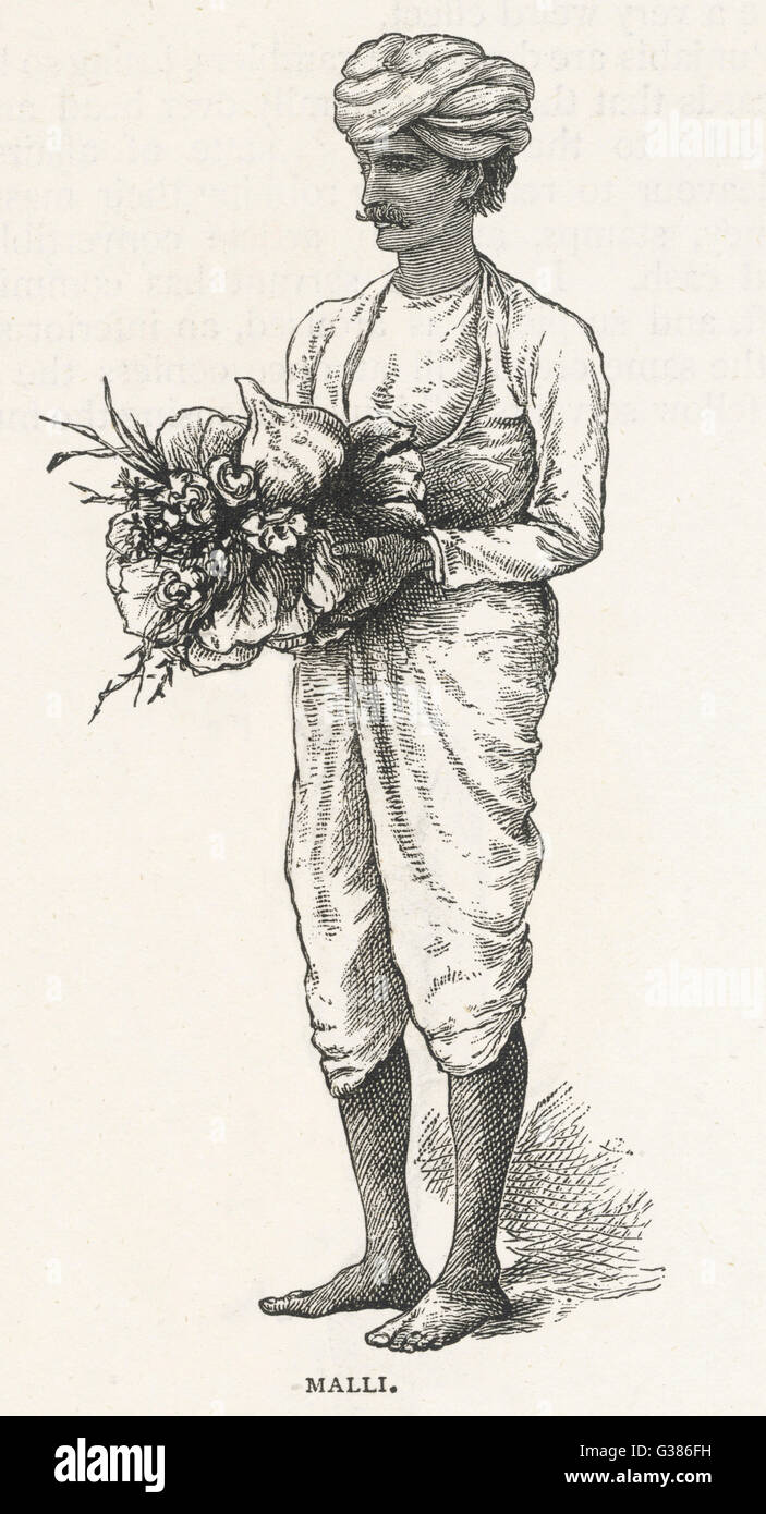 Un malli (jardinero), Punjab Fecha: 1891 Foto de stock