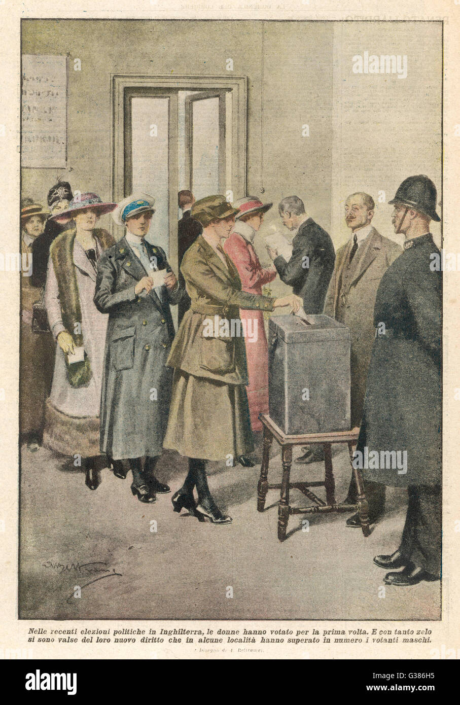 Las mujeres británicas votar por primera vez Fecha: 14 de diciembre de 1918 Foto de stock