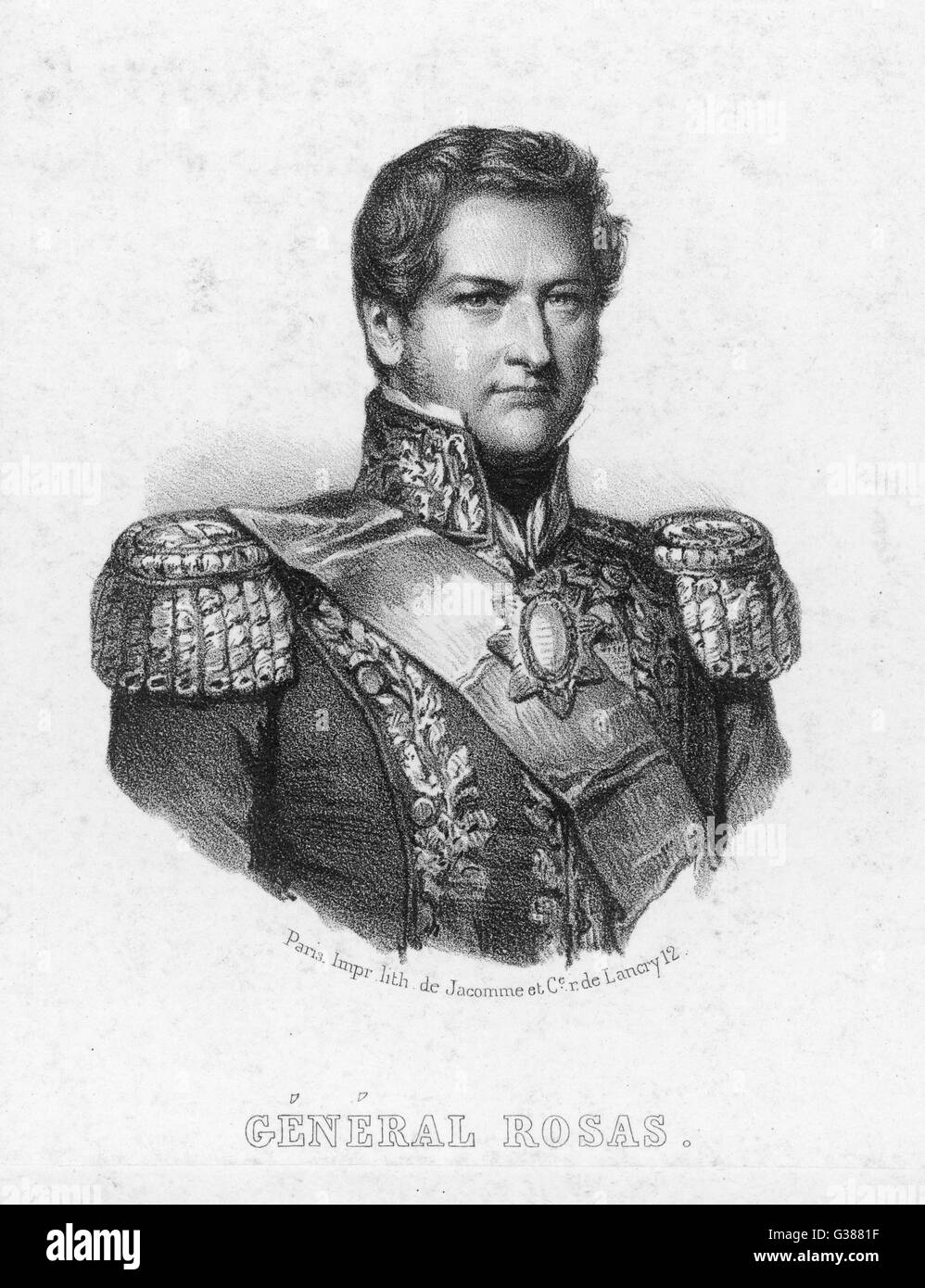 JUAN MANUEL DE ROSAS, dictador argentino Fecha: 1793 - 1877 Foto de stock