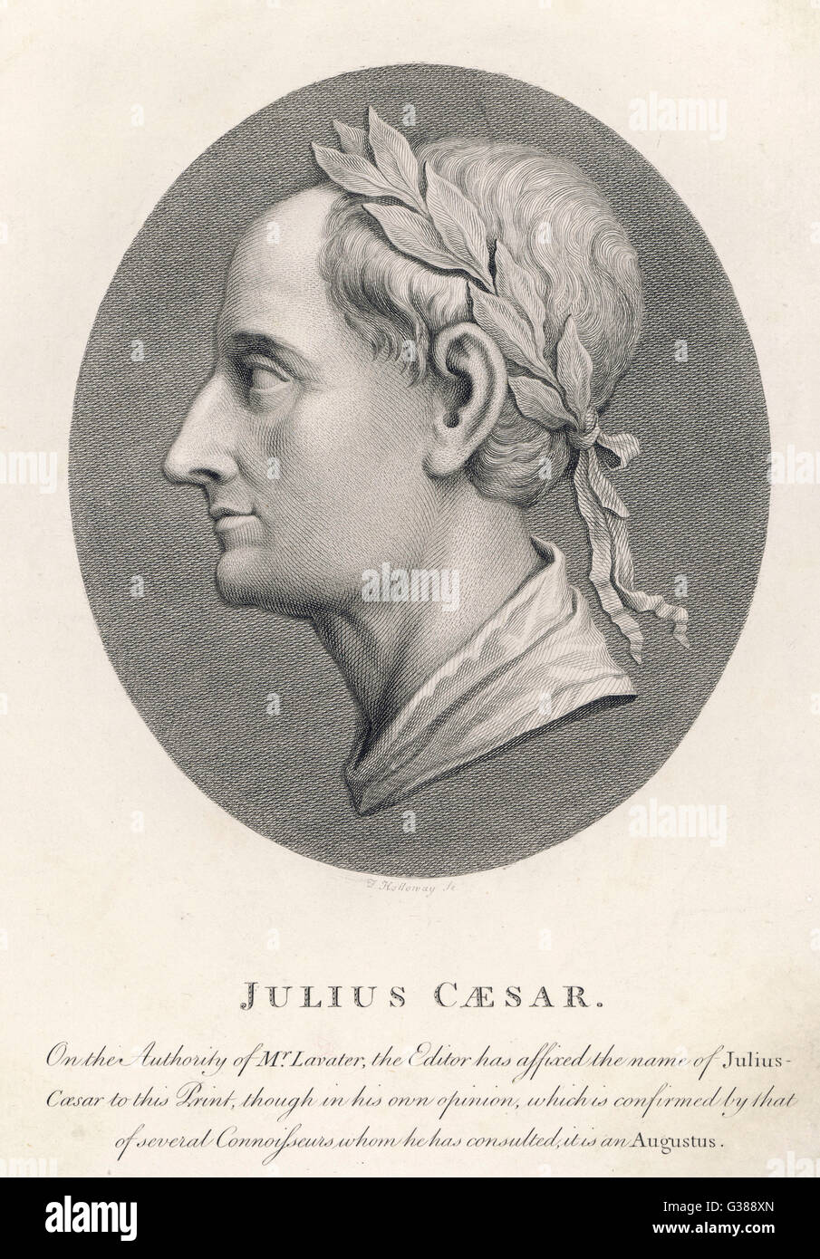GAIUS JULIO CÉSAR Emperador Romano Fecha: 100 - 44 A.C. Foto de stock