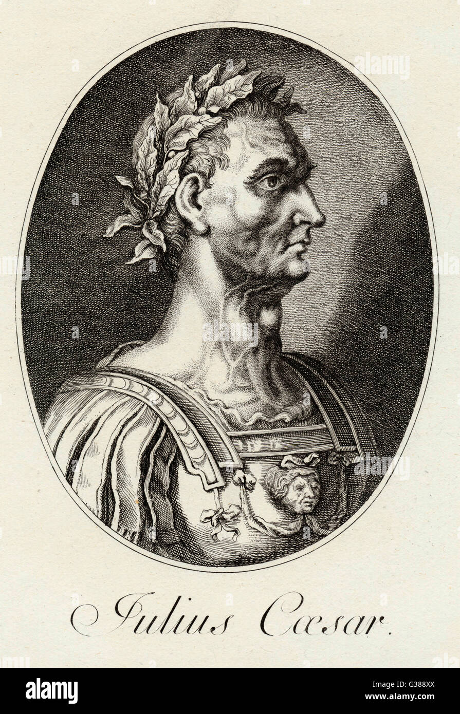 GAIUS JULIO CÉSAR Emperador Romano Fecha: 100 - 44 A.C. Foto de stock
