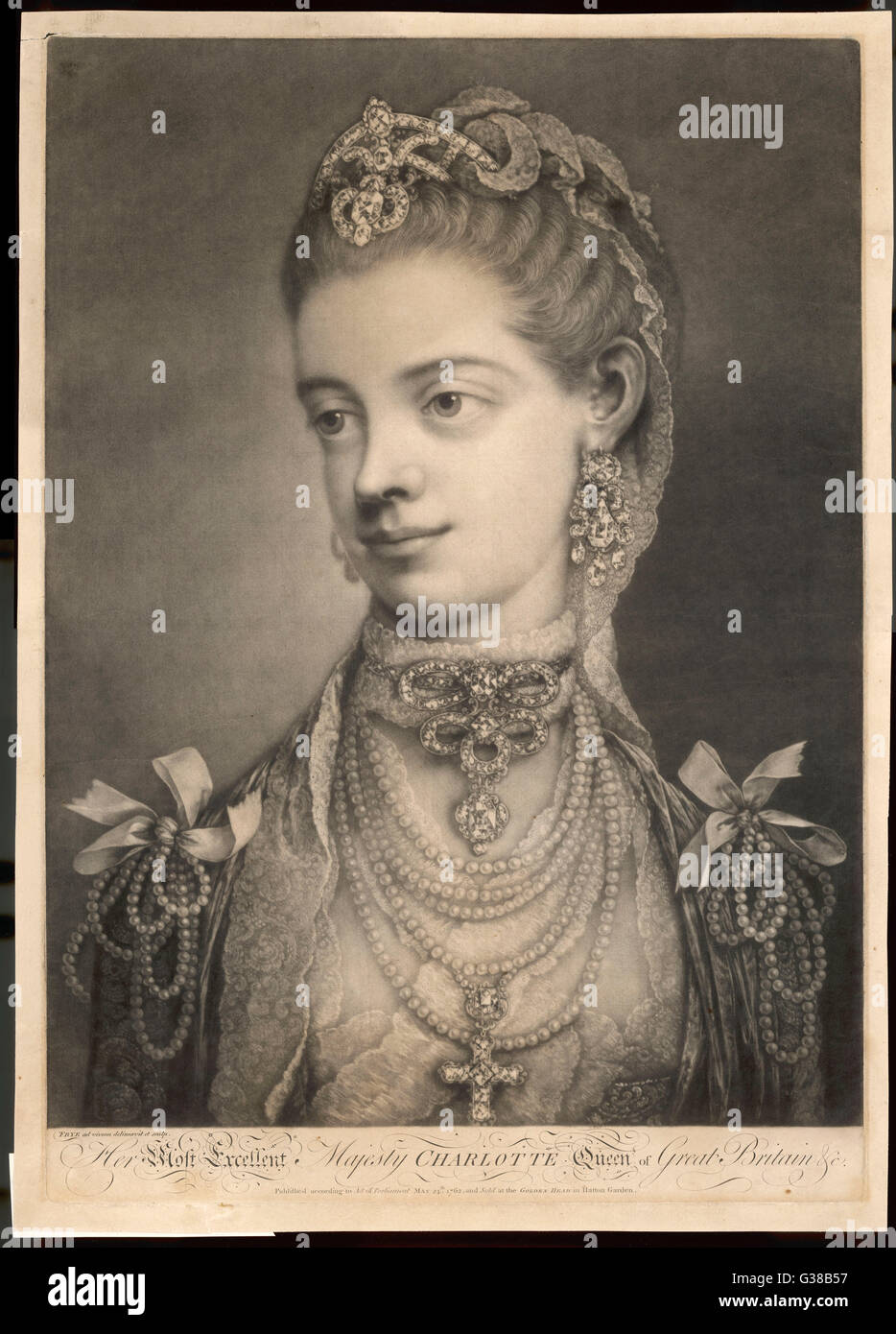 CHARLOTTE SOPHIA Esposa de George III Fecha: 1744 - 1818 Foto de stock
