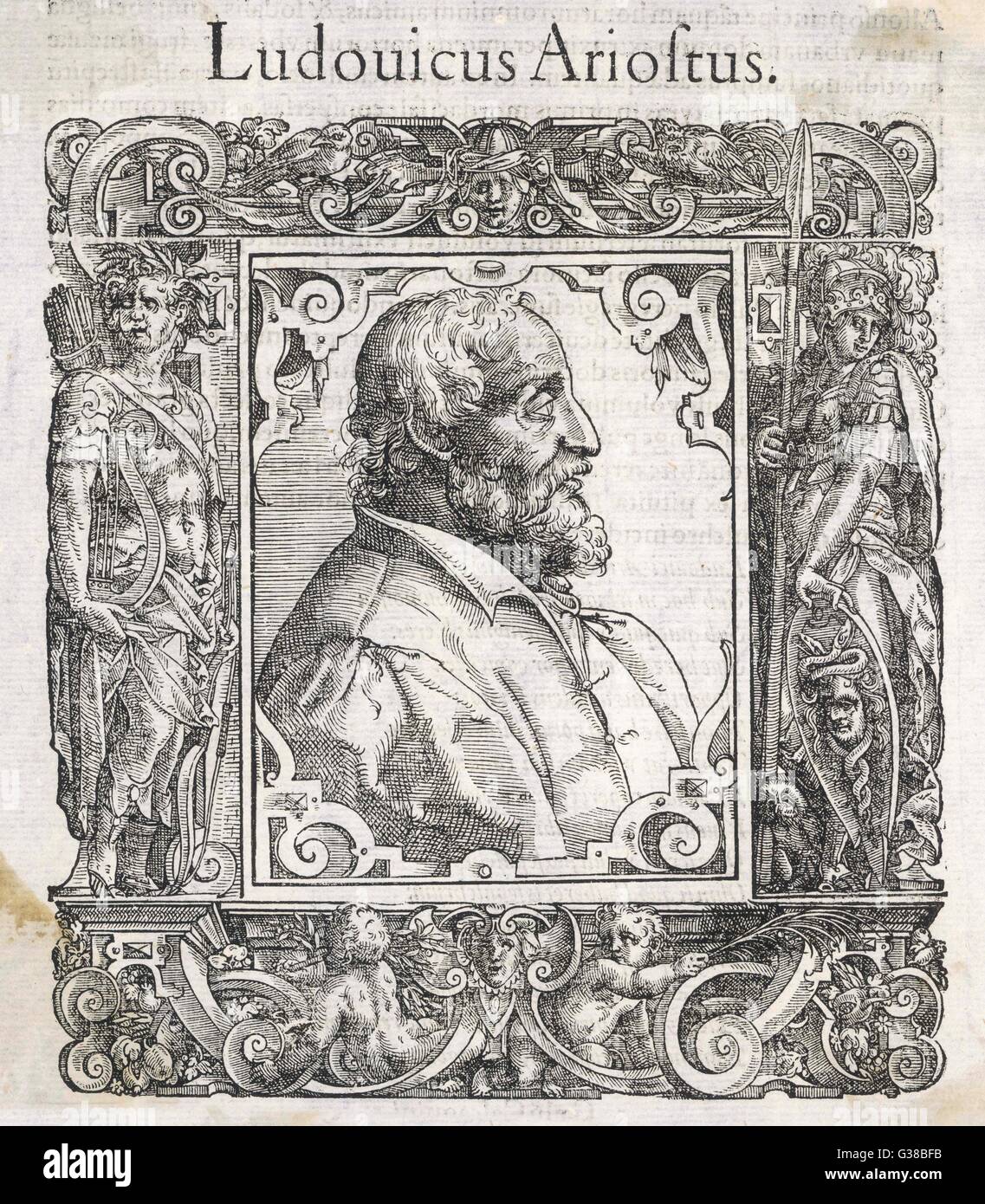 Ludovico Ariosto escritor italiano Fecha: 1474 - 1533 Foto de stock