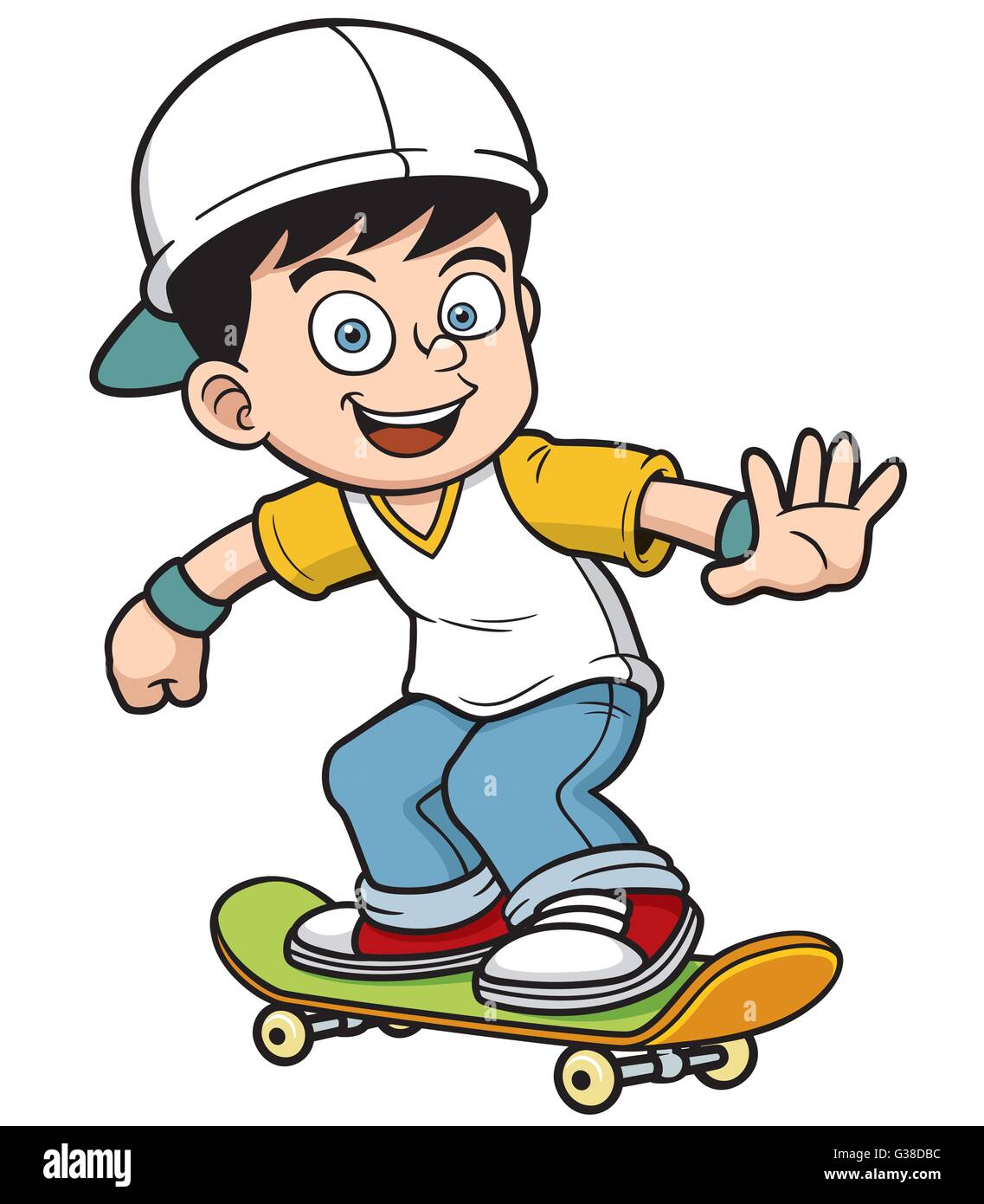 Little boy with skate board Imágenes vectoriales de stock - Alamy