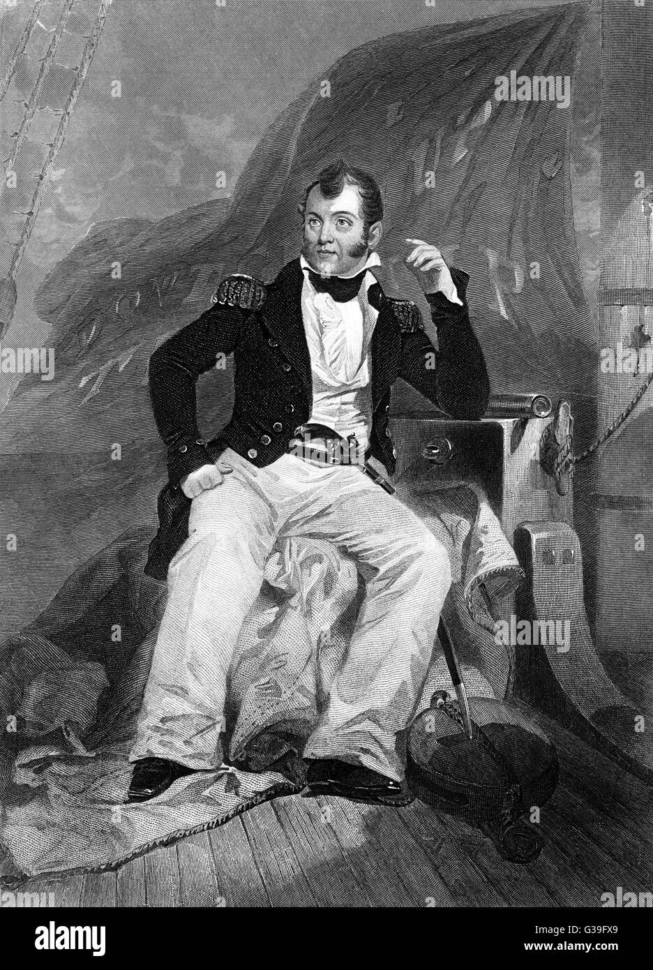 OLIVER PELIGRO naval estadounidense Perry, notable por su victoria sobre los británicos en la batalla del Lago Erie Fecha: 1785 - 1819 Foto de stock