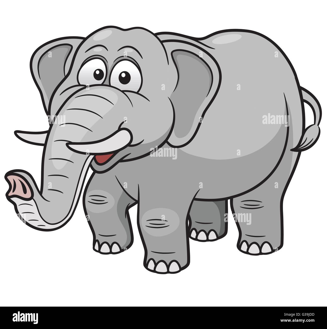 Ilustración vectorial de elefante de dibujos animados Imagen Vector de  stock - Alamy