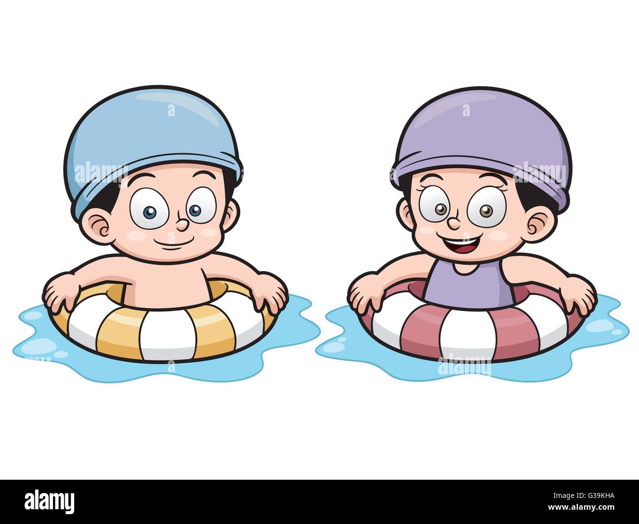 Ilustración vectorial de dibujos animados de natación para niños Imagen  Vector de stock - Alamy