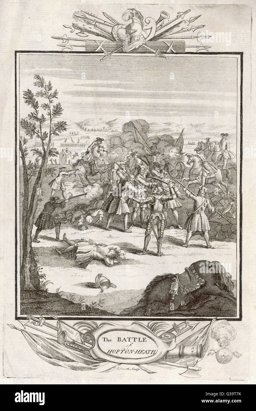 La batalla de Hopton Heath. Fecha: 1643 Foto de stock