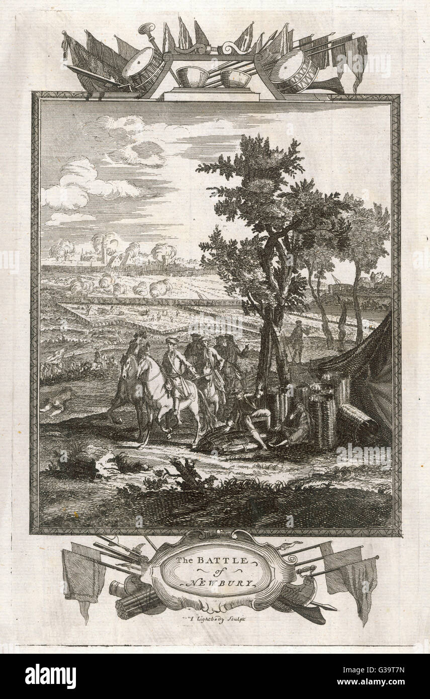 La batalla de Newbury. Fecha: 20 de septiembre de 1643 Foto de stock