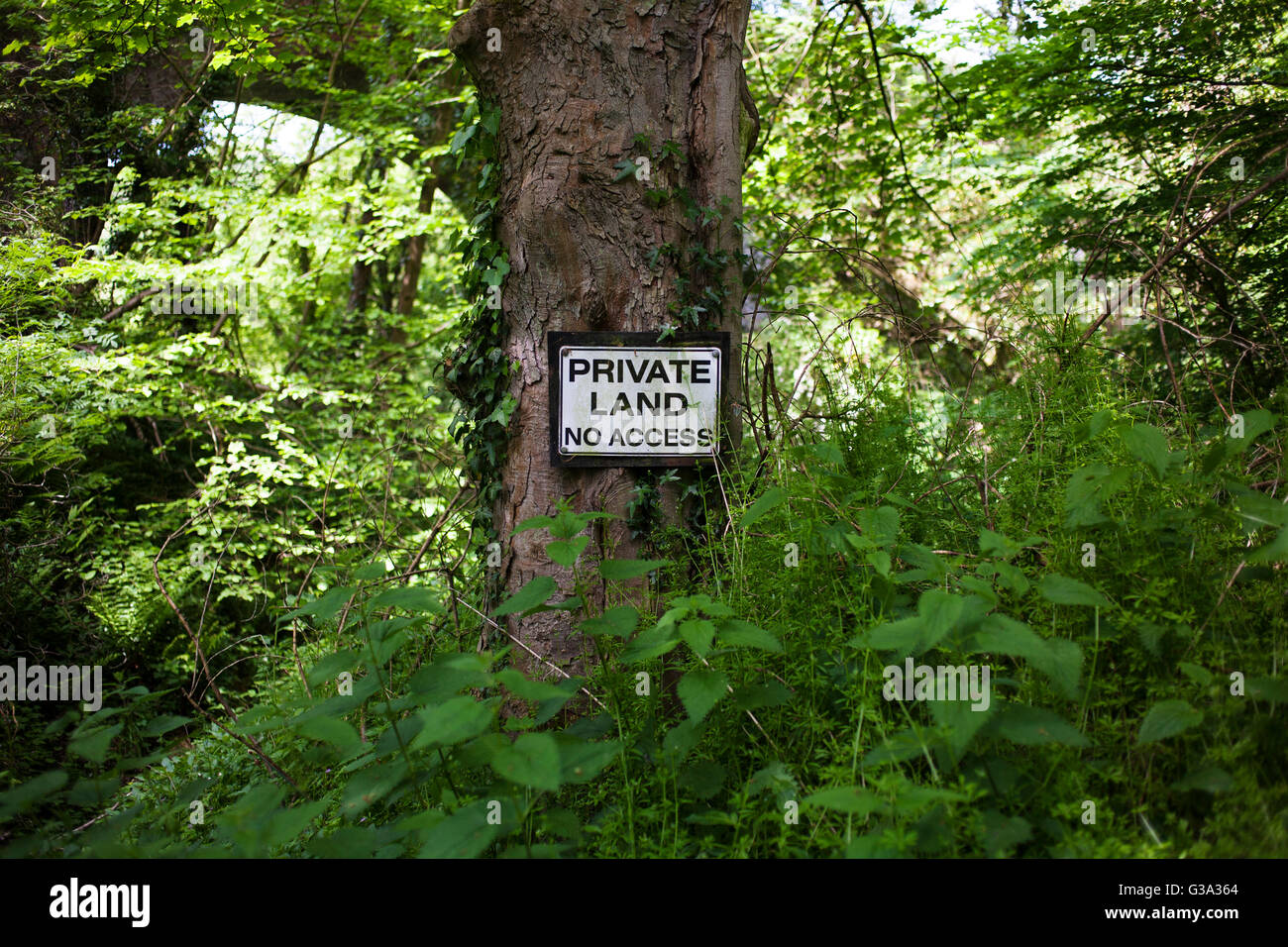 Un "signo" de tierras privadas. Foto de stock