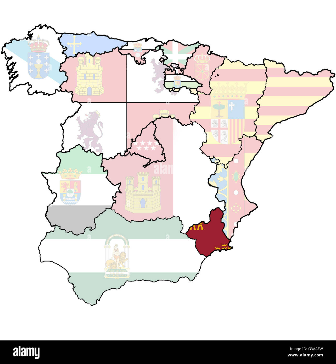 En la administración de la región de Murcia mapa de regiones de España