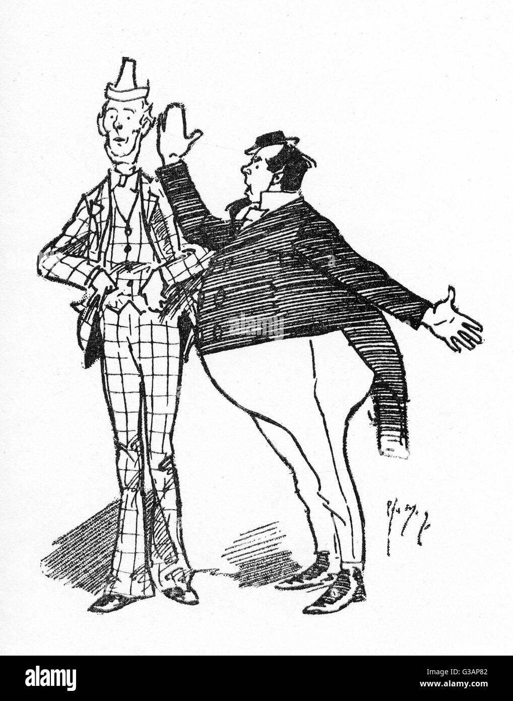 Las dos direcciones MAC - un acto de comedia teatral de los diversos teatros de Londres de la era victoriana. Fecha: circa 1895 Foto de stock
