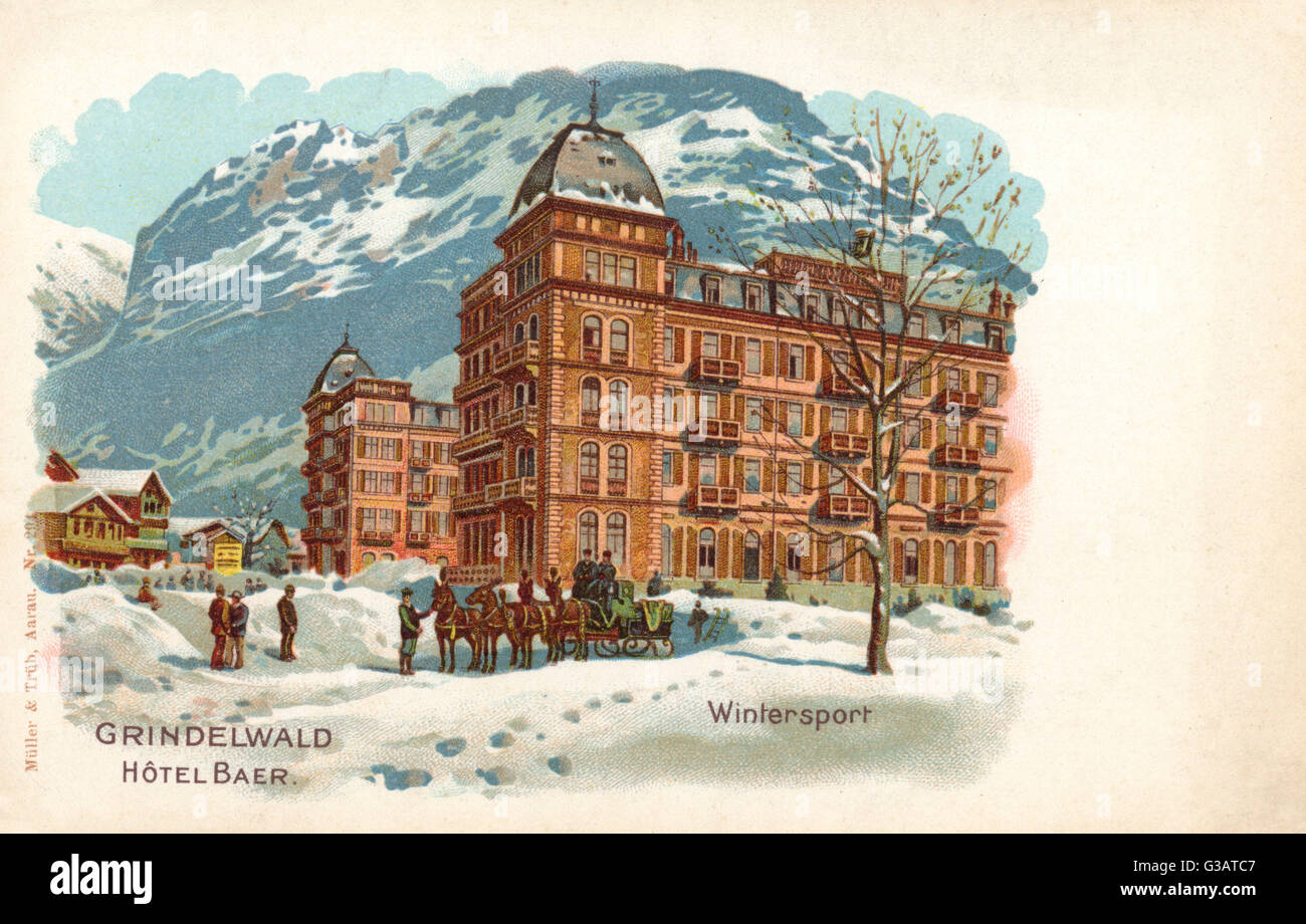 Hotel Baer, Grindelwald, Suiza. Foto de stock