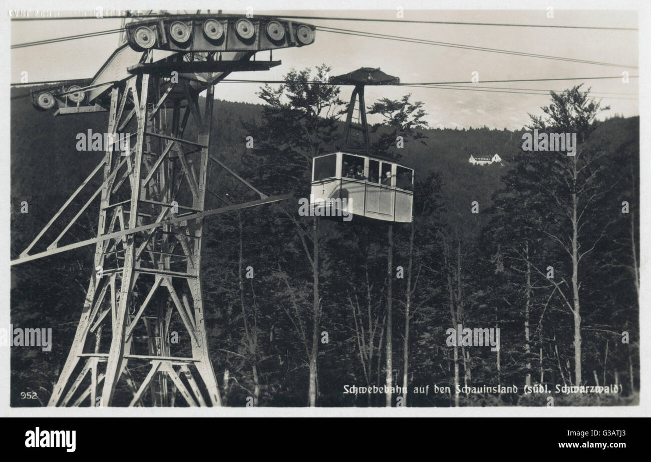 Teleférico en la montaña Schauinsland, Alemania Foto de stock