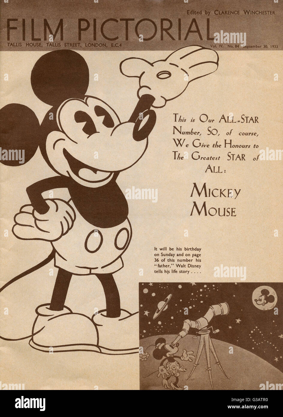 Portada de Película pictórica - Septiembre 1933 - Mickey Mouse Fotografía de  stock - Alamy