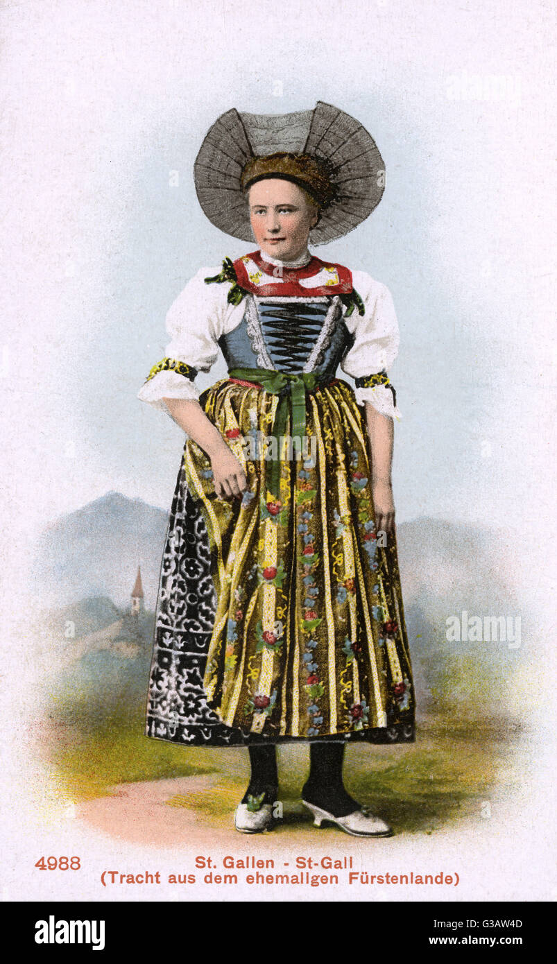Traje Suizo Tradicional - Mujer de St Gallen Fotografía de stock - Alamy