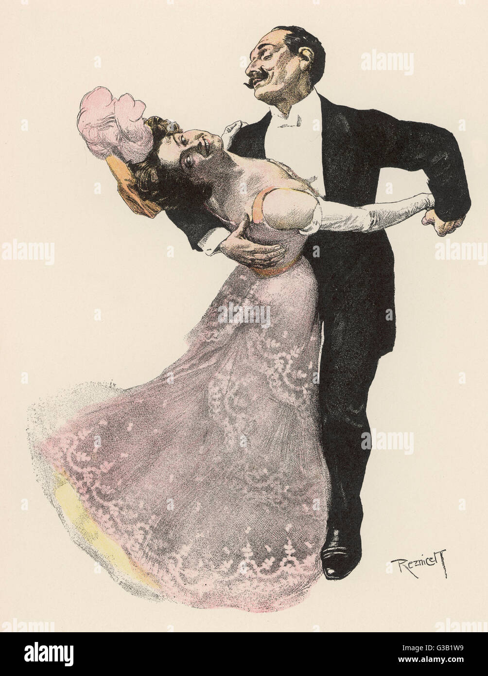 "ELIGKEIT !' (Bliss !) un par se pierden en el rapto de la danza Fecha: 1908 Foto de stock