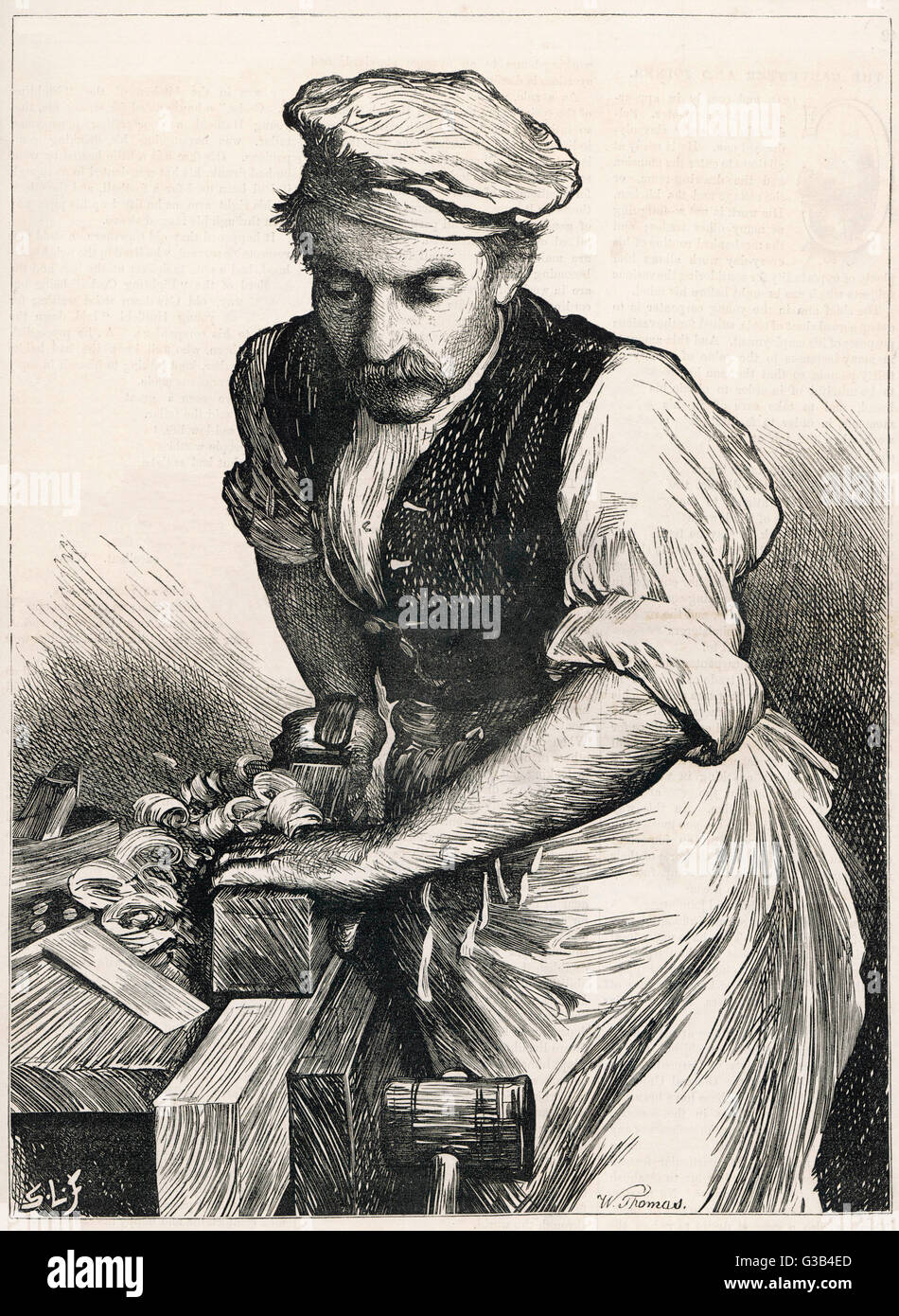 Carpintero de 1870 Foto de stock