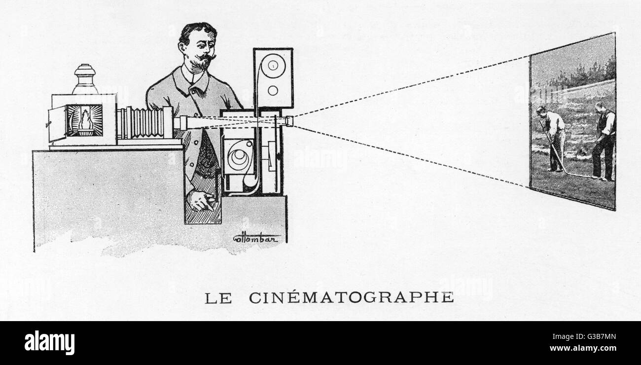 LUMIERE EL CINEMATÓGRAFO : una representación contemporánea del dispositivo  francés que tiene el mejor reclamo para ser el primer proyector de cine  prácticas Fecha: 1896 Fotografía de stock - Alamy