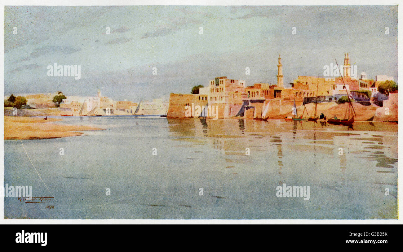 Mit Gamr en la parte inferior del Nilo. Fecha: 1904 Foto de stock