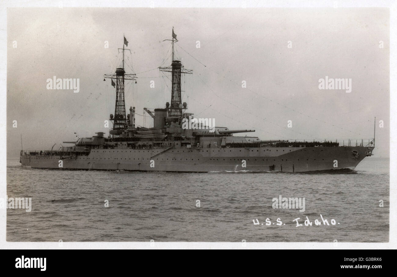 USS Idaho, acorazado americano Foto de stock