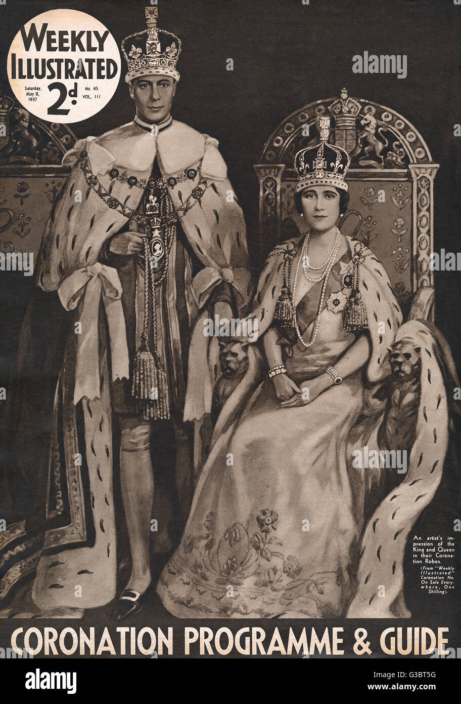 Coronación del rey Jorge VI y la reina Isabel 1937 Foto de stock