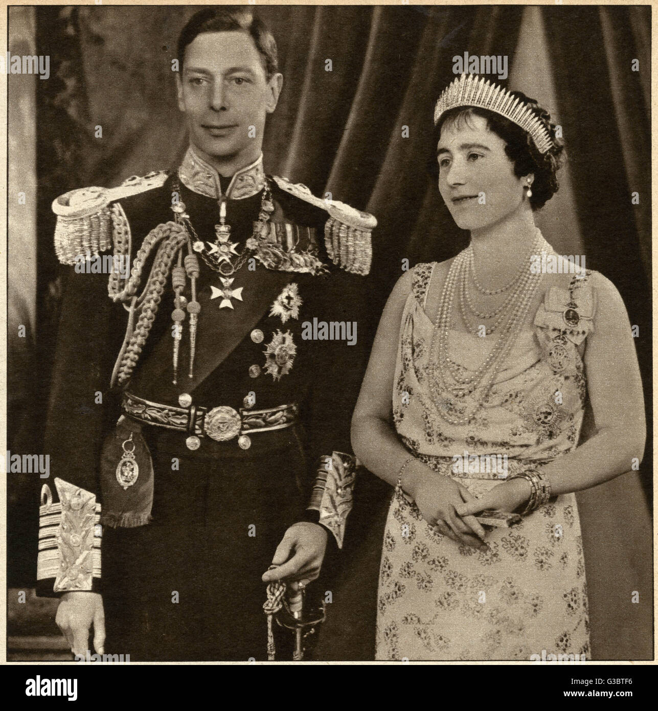 Rey Jorge VI y Reina Isabel 1937 Foto de stock