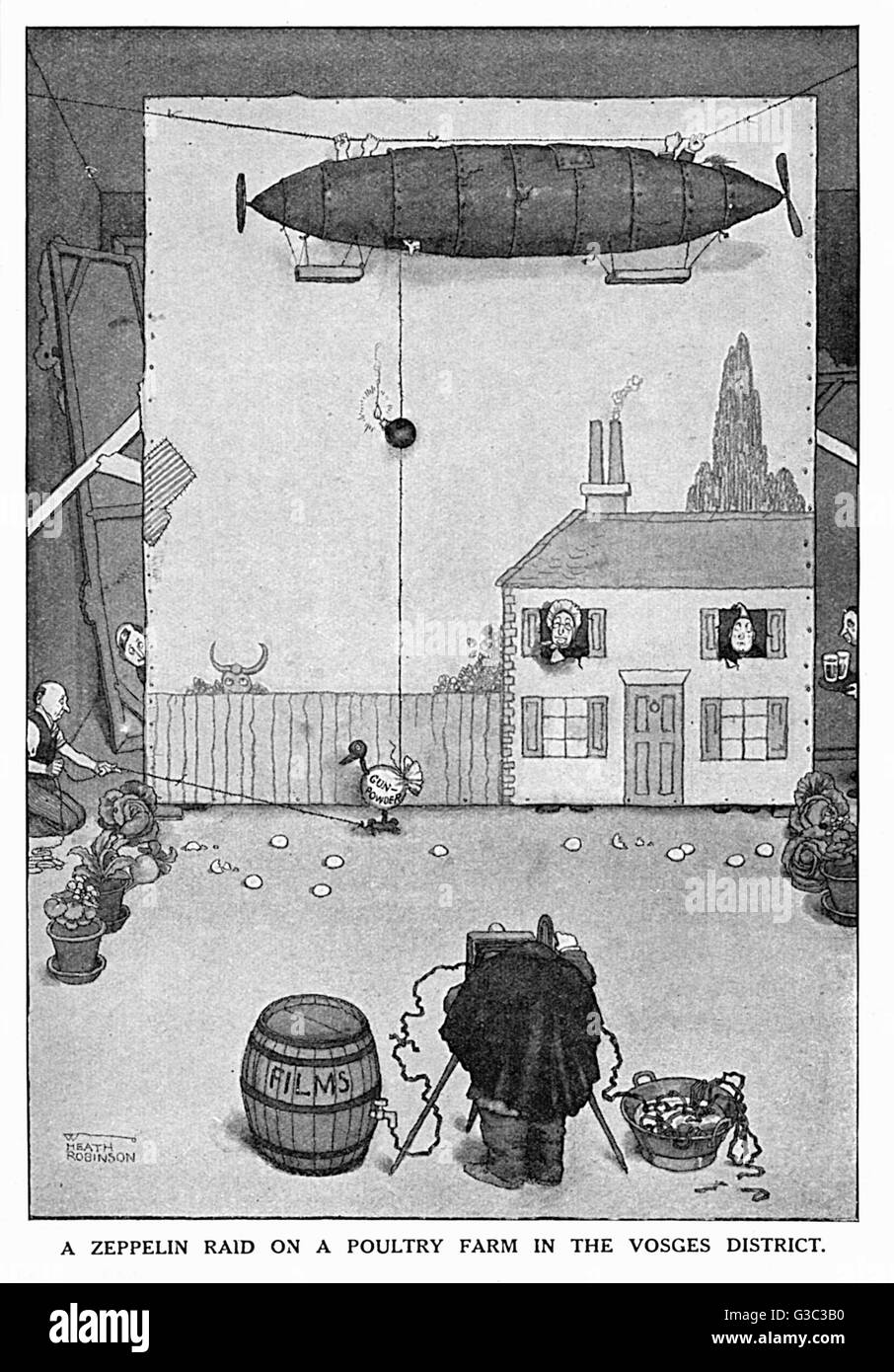 The Fine Art of Making a War-Film de Heath Robinson, WW1 Foto de stock