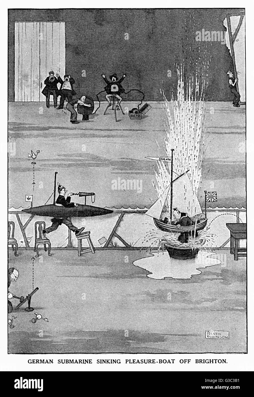 The Fine Art of Making a War-Film de Heath Robinson, WW1 Foto de stock