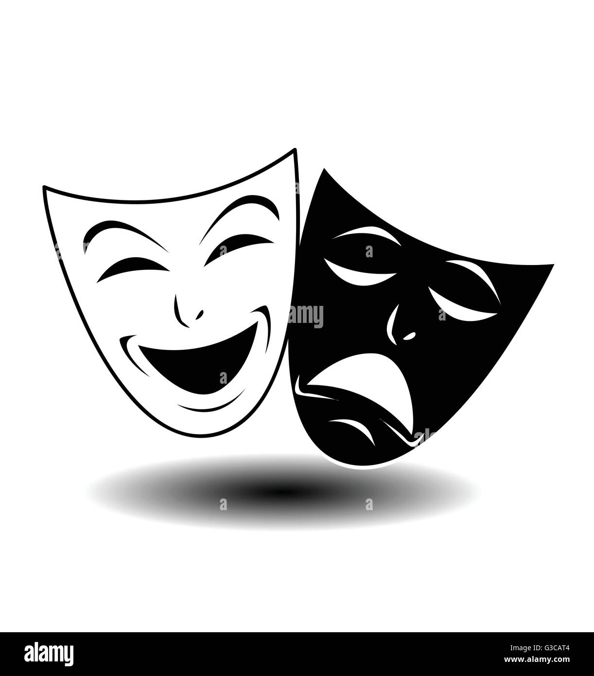 Icono de teatro con máscaras alegre y triste. Ilustración vectorial Imagen  Vector de stock - Alamy