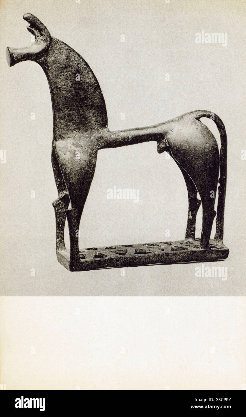 Estatuilla de bronce de un caballo - griego siglo 8th aC Foto de stock