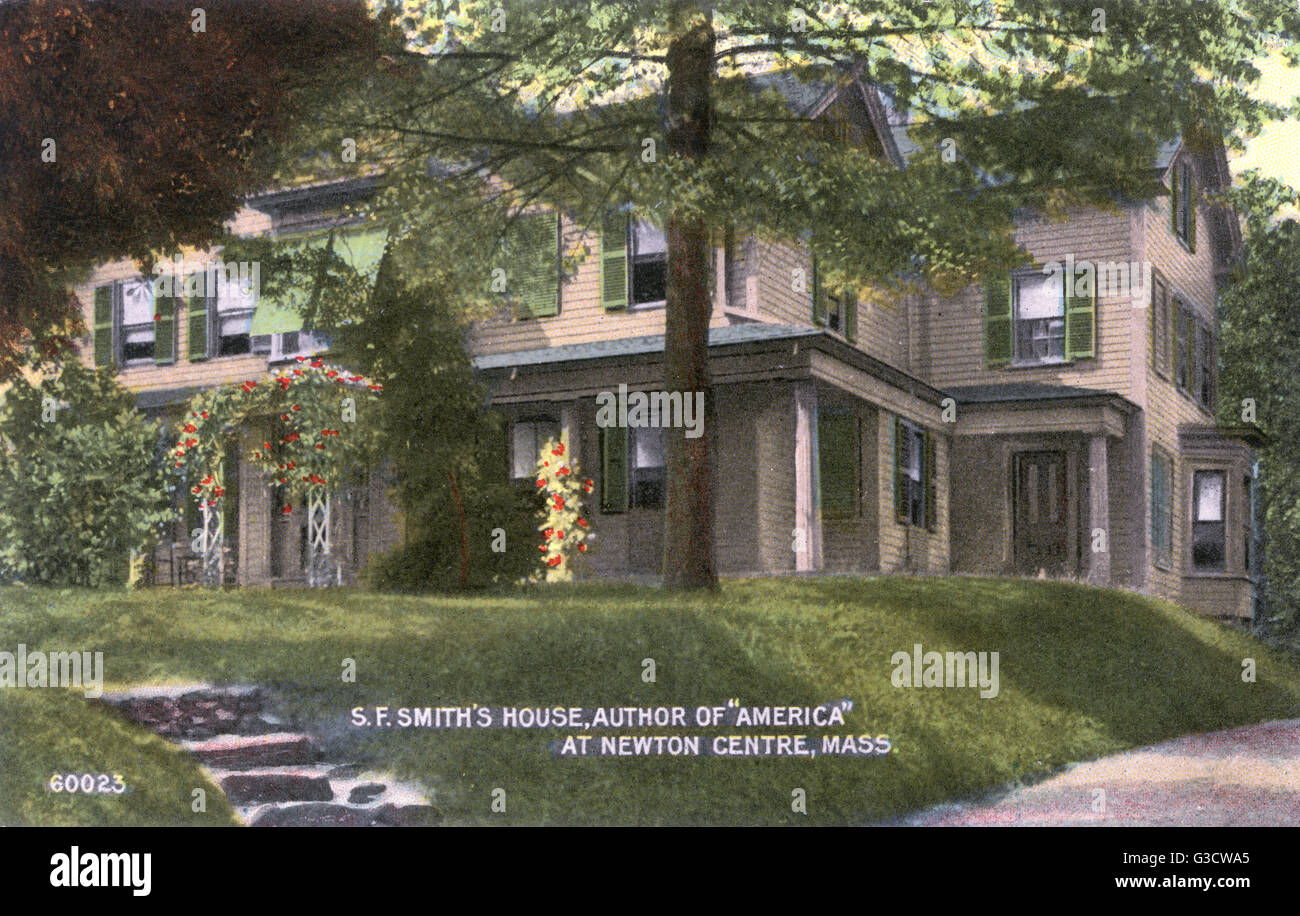 Casa de S F Smith, Newton, Massachusetts, EE.UU Foto de stock