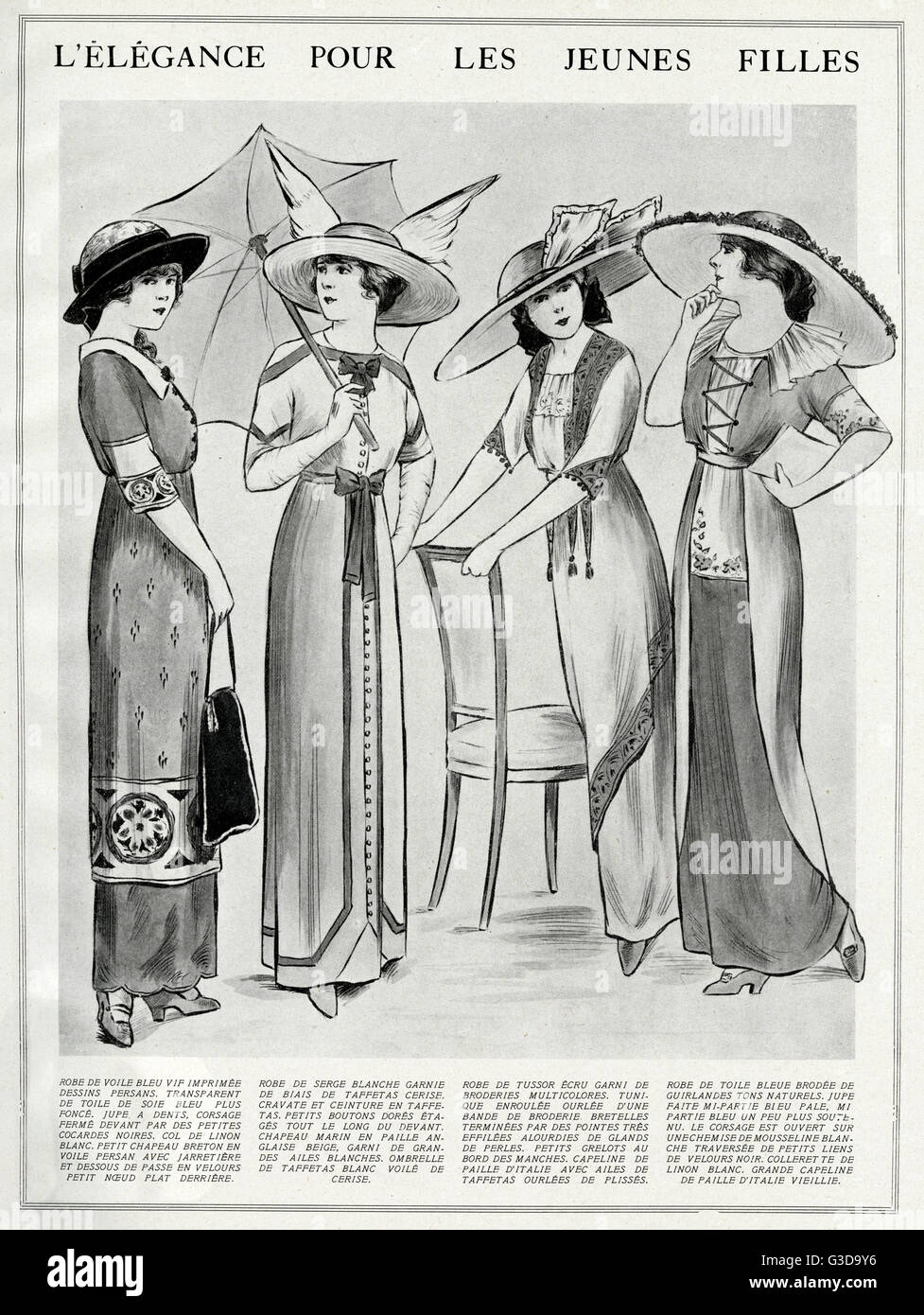Vestidos elegantes para mujeres jóvenes 1912 Fotografía de stock - Alamy