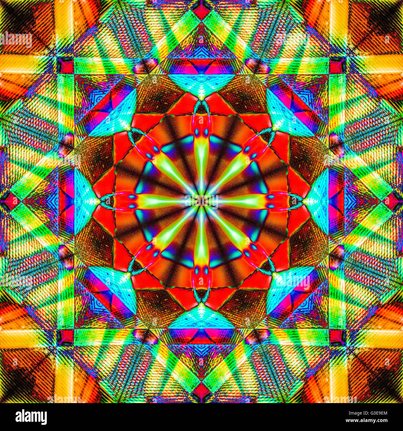 Resumen de antecedentes coloridos simétrica y geométrica Foto de stock