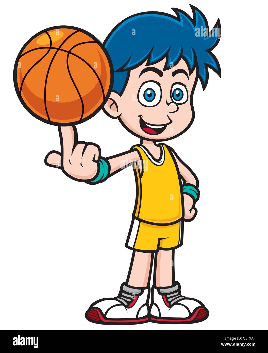 Ilustración vectorial de dibujos animados el jugador de baloncesto Imagen  Vector de stock - Alamy