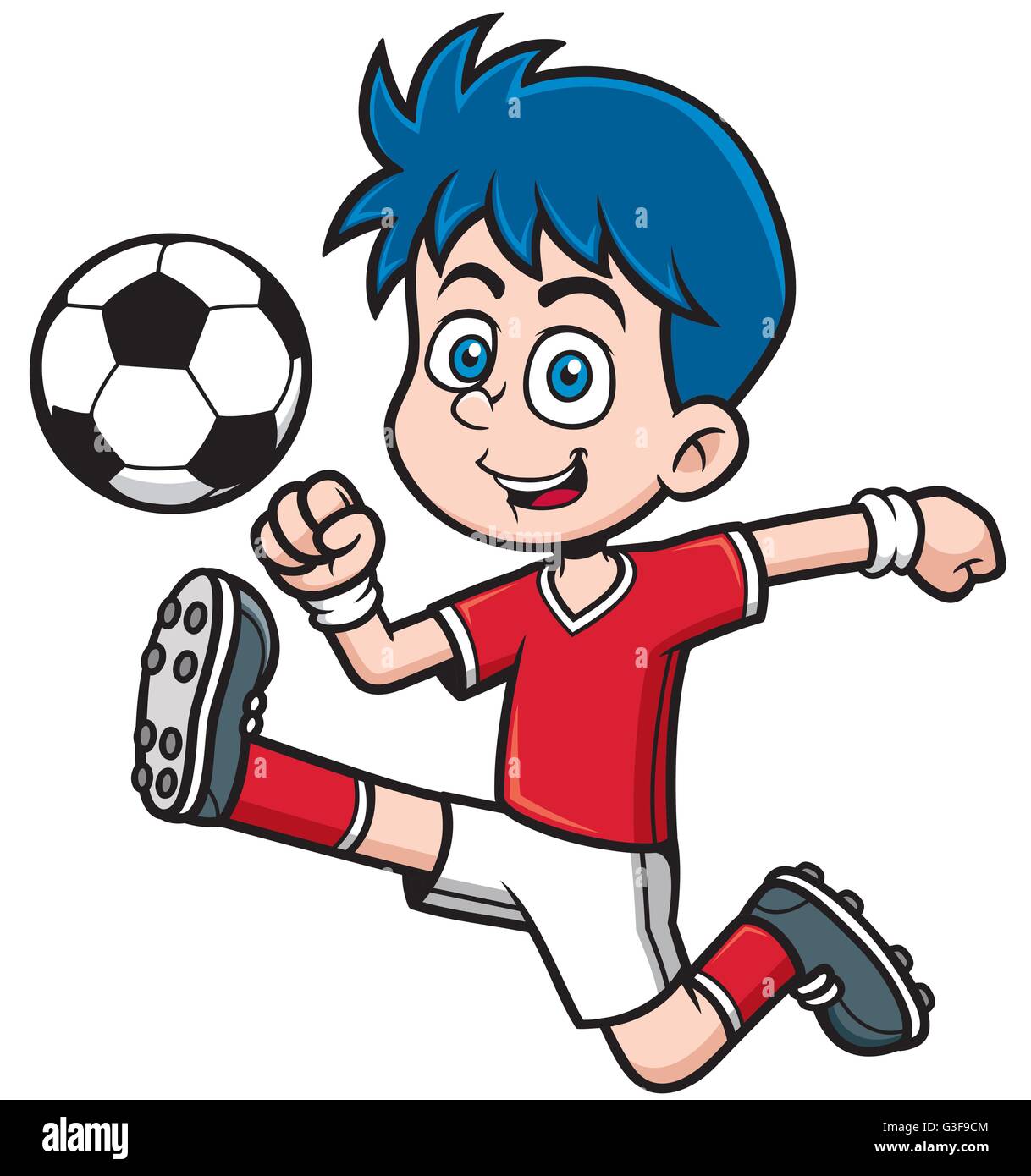 Ilustración vectorial de jugador de fútbol cartoon Imagen Vector de