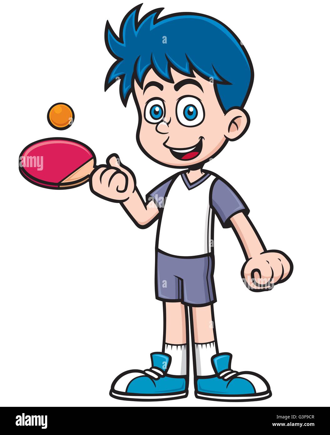 Ilustración vectorial de dibujos animados jugador de tenis de mesa Imagen  Vector de stock - Alamy
