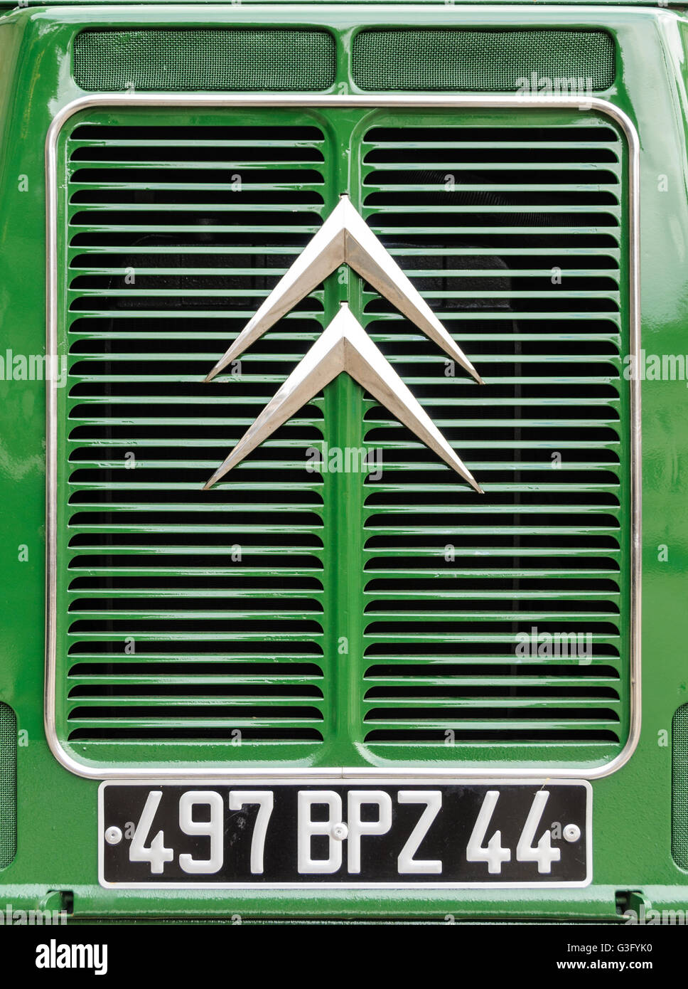 Green Citroën H Van calandra closeup Foto de stock