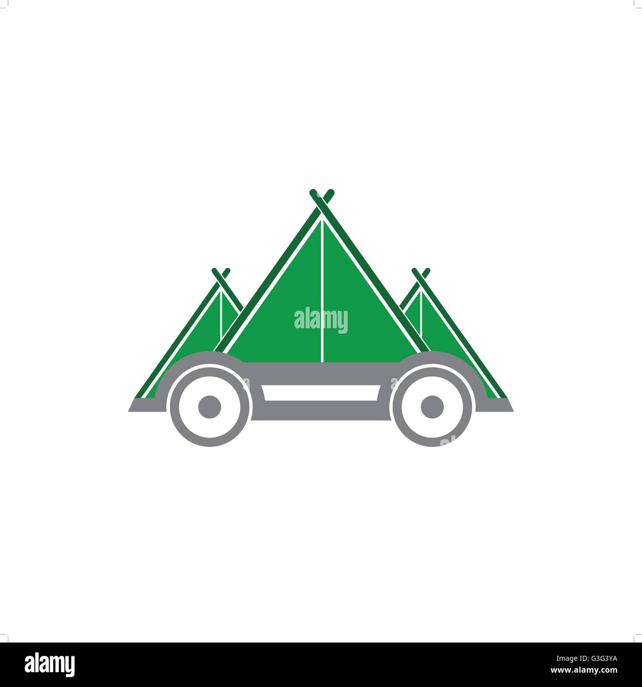 Estilo de dibujos animados de camp verde como autoilustración