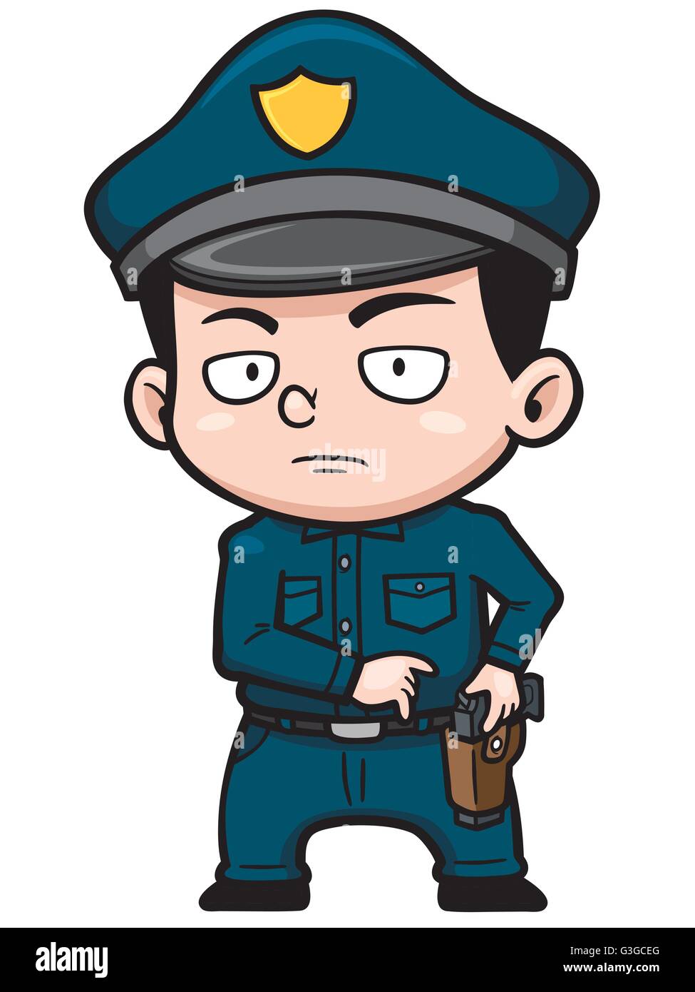 Ilustración vectorial de policía de dibujos animados Imagen Vector de stock  - Alamy