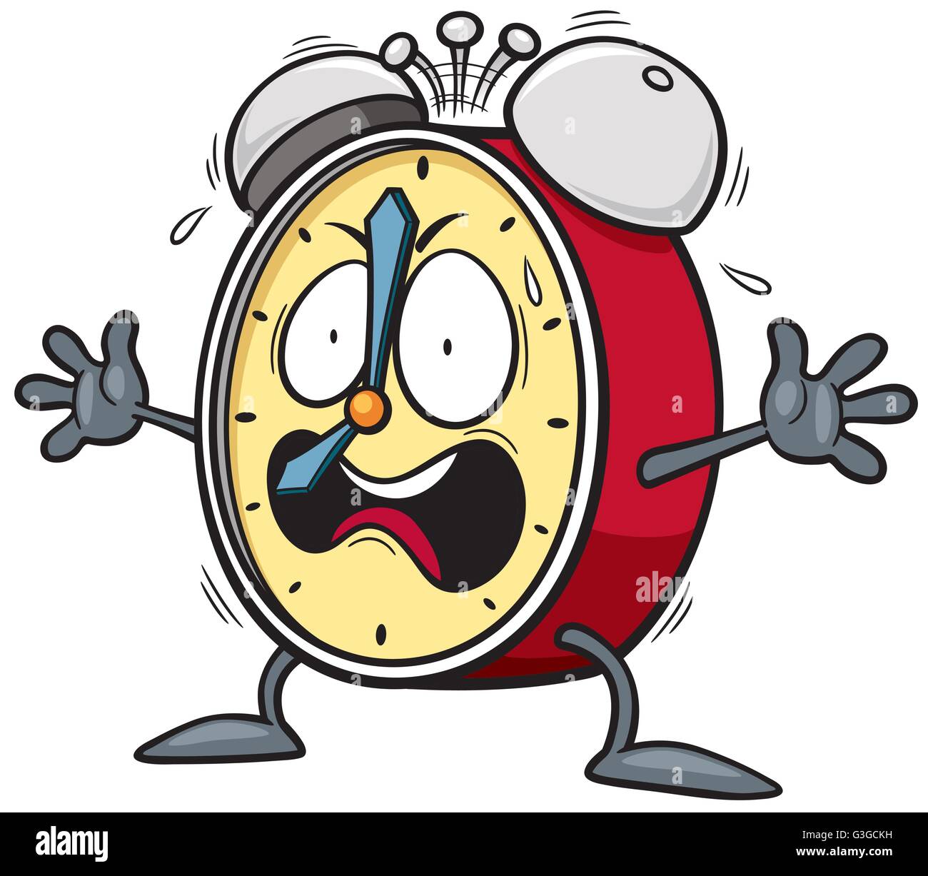 Ilustración de estilo de dibujos animados de un reloj despertador