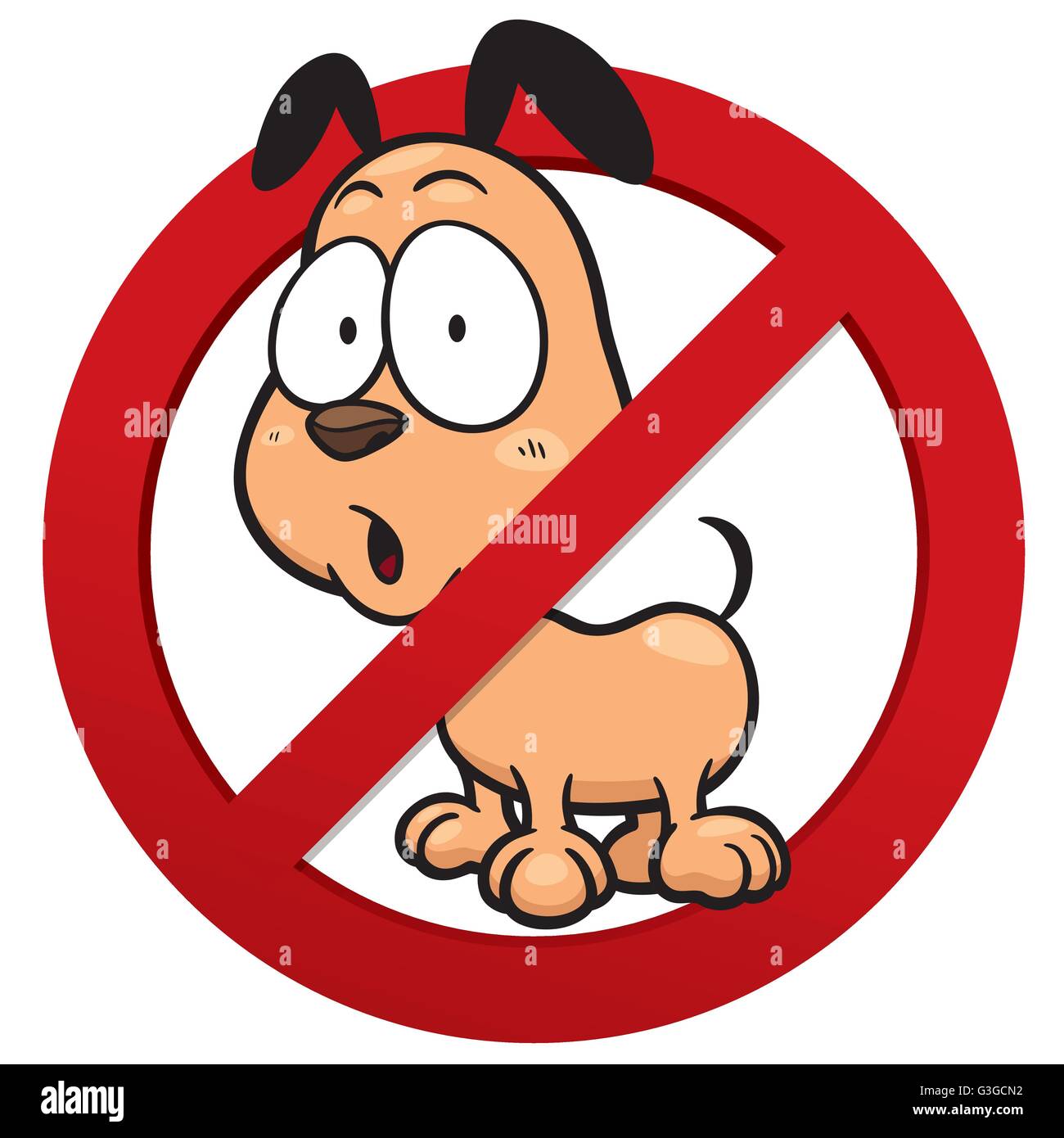 Ilustración vectorial de ningún signo de perro Ilustración del Vector