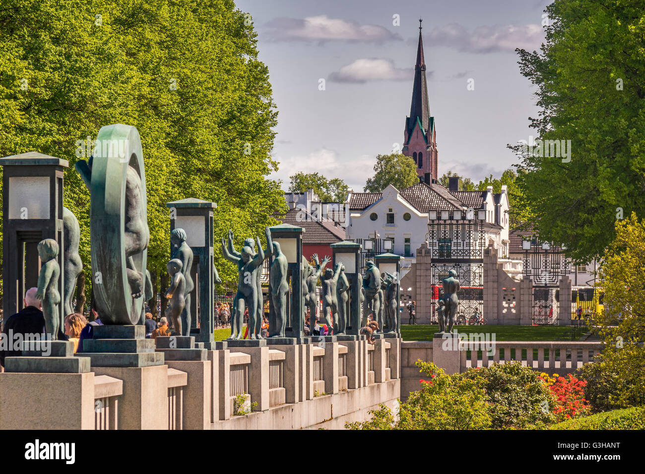Gustav Vigeland Sculpture Park Oslo Noruega Foto de stock