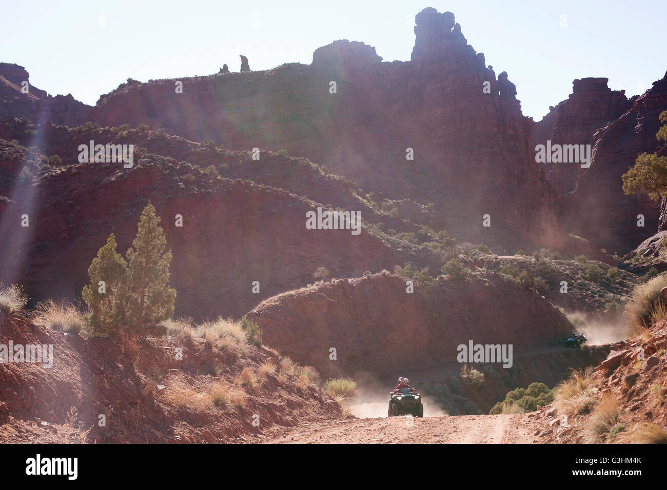 Vehículo todo terreno de jinetes, Moab, Utah, EE.UU. Foto de stock