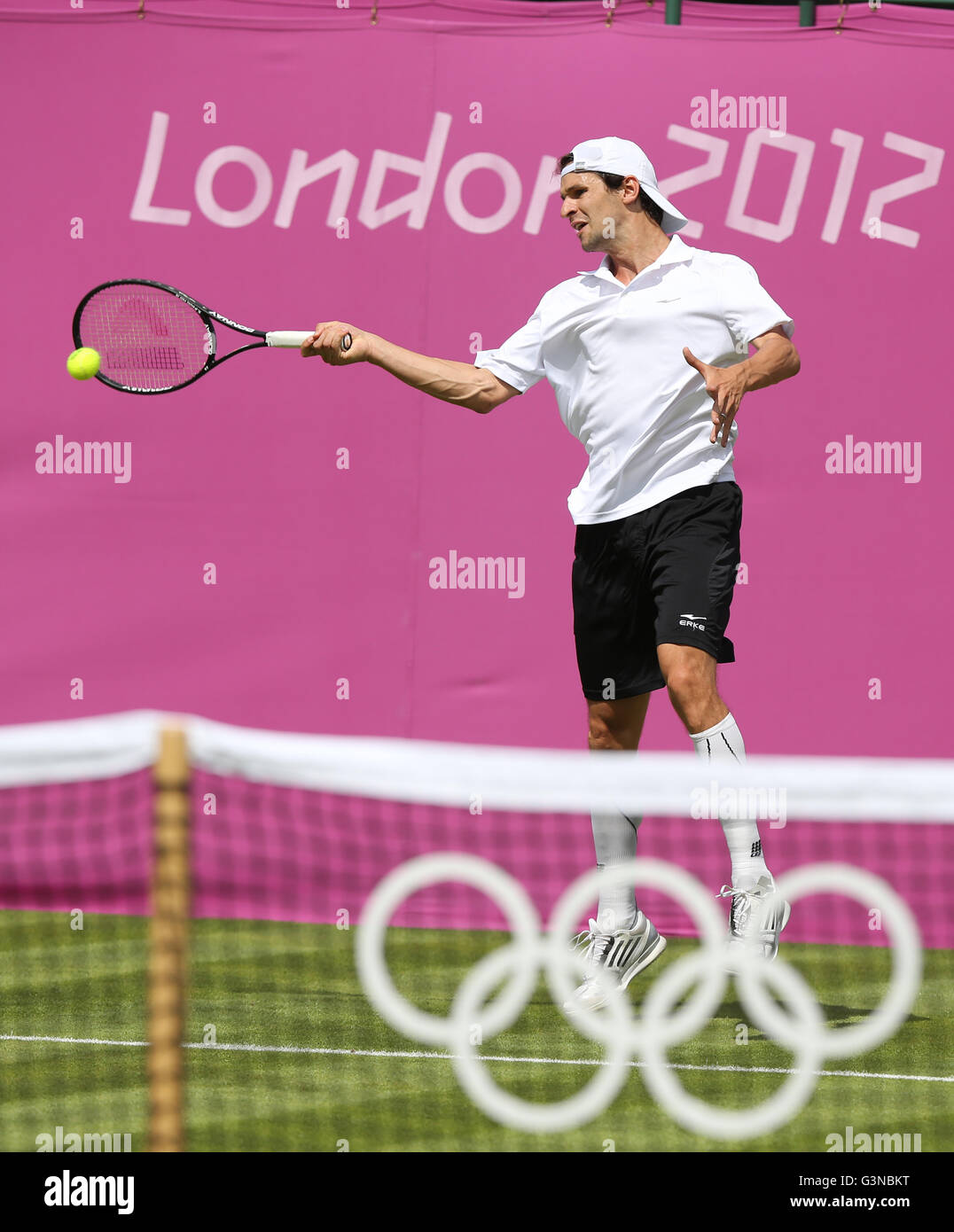 Philipp Petzschner, GER, AELTC, Londres 2012, Juegos Olímpicos, Olimpiadas, Torneo de Tenis de Wimbledon, Londres, Inglaterra, Gran Bretaña Foto de stock
